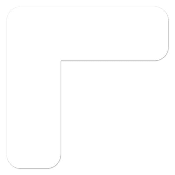 Ergomat DuraStripe Mean Lean 5inx5inx2in 90 degrees Angle Rounded Corners White, 60PK DSML-CR5-W-KIT - main